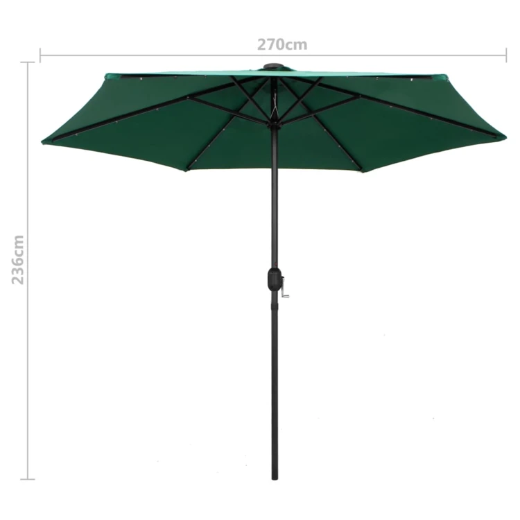 Parasol droit Ø 270 cm avec LED