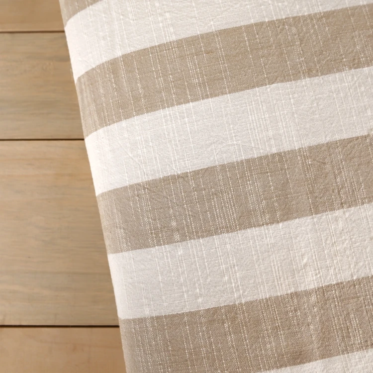 Omkeerbaar dekbed van gevlamd katoen met strepen en ruitjes LOURMARIN