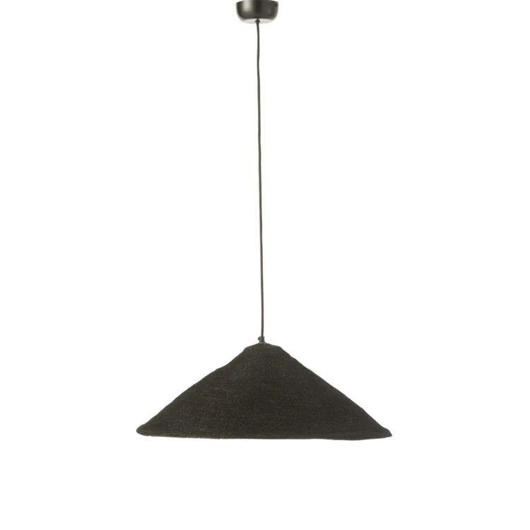 Suspension luminaire chapeau jonc naturel