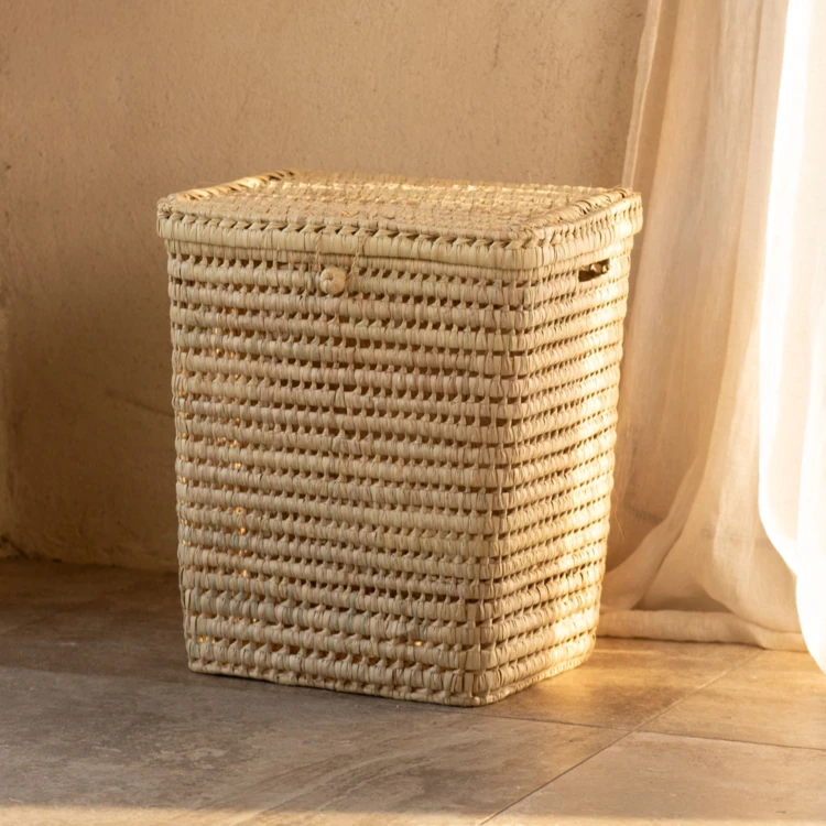 Panière à linge rectangle palmier