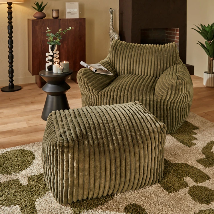 Pouf XL côtelé