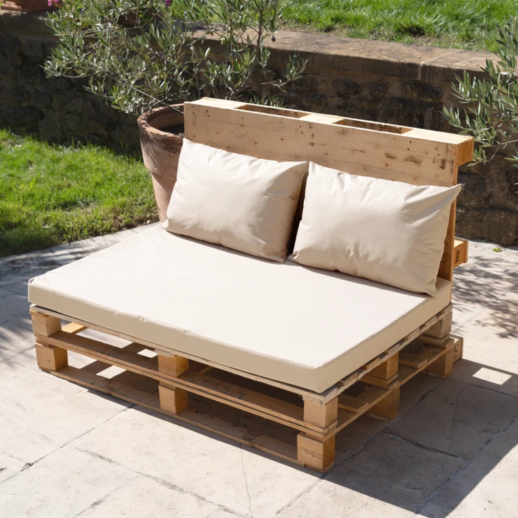 Kit 3 coussins palette outdoor en toile enduite imperméable