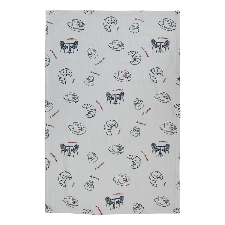 Conjunto de 3 panos de cozinha de algodão estampado