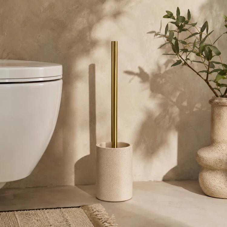 Toiletborstel met houder van polyresin