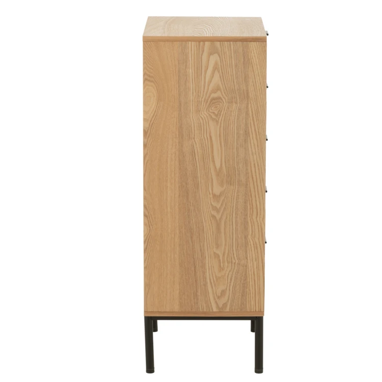 Cómoda alta de madera con 5 cajones