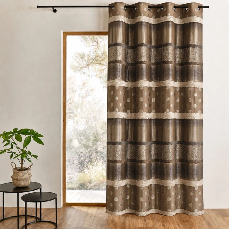 Rideau Jacquard Pois et Rayures