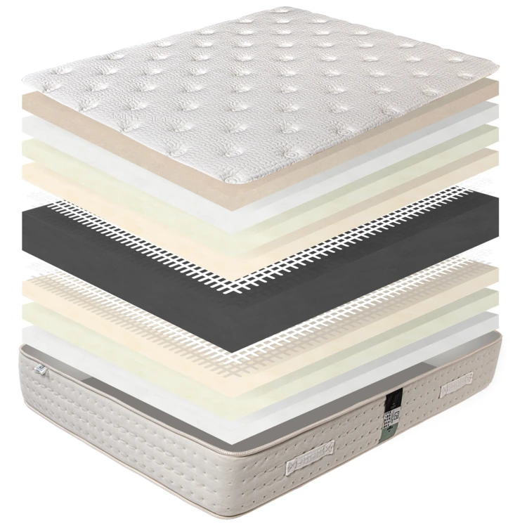 Set Matratze Memoryschaum 26 cm und weißer Lattenrost
