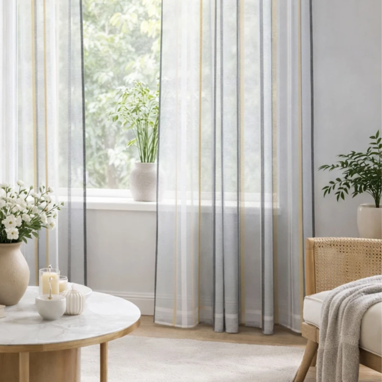 Voilage coloré rayures ton sur ton