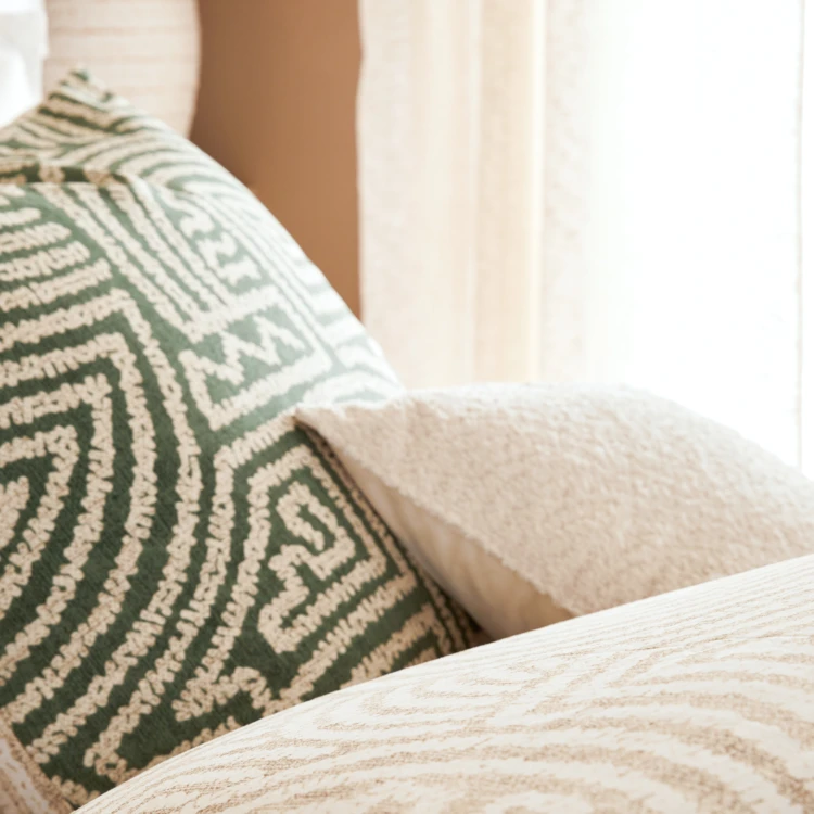 Juego de cama reversible de algodón con estampado laberinto