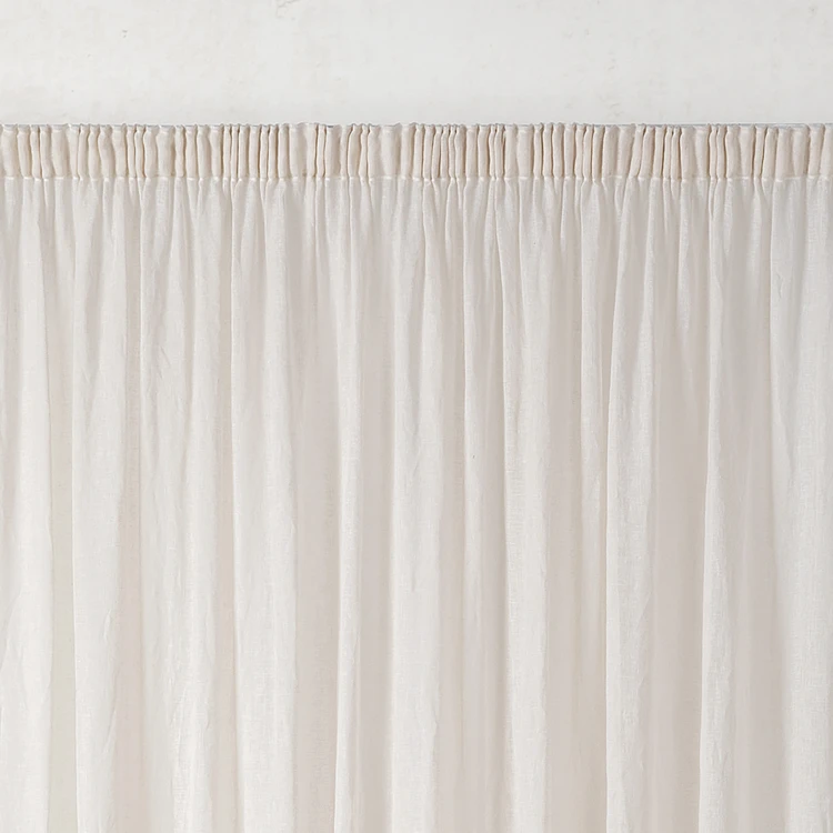 Voilage tamisant en gaze poly-lin à galon fronceur