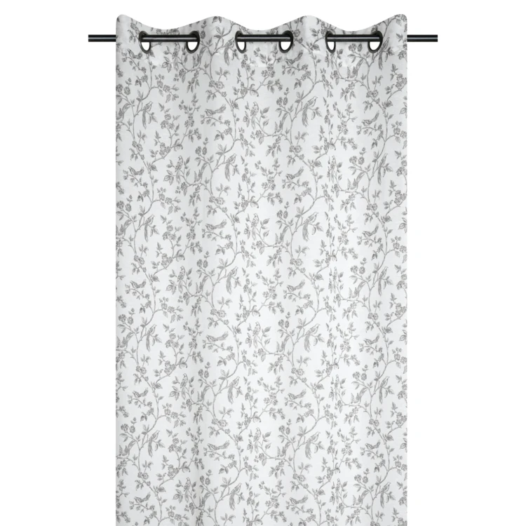 Voilage en coton à oeillets imprimé floral