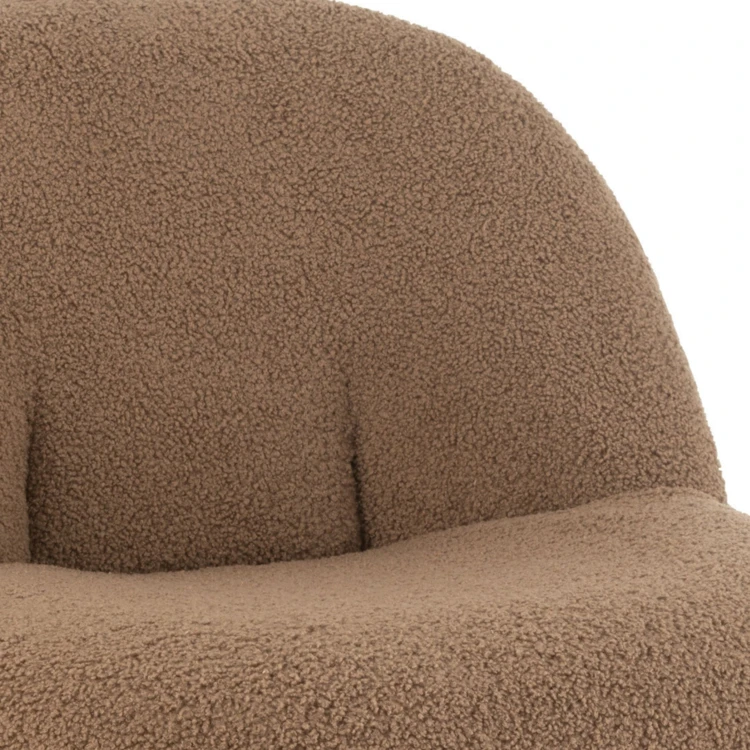 Fauteuil moelleux velours effet bouclette