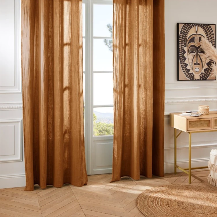 Rideau en gaze de coton uni