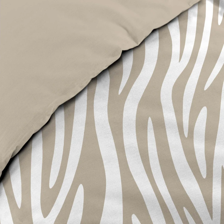 3-teiliges Bettwäscheset aus 100 % Baumwolle mit Zebra-Muster: Bettbezug + Kissenbezüge