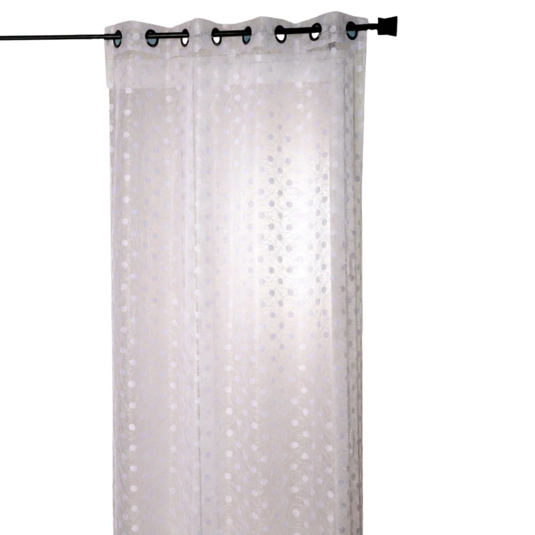 Voilage organza jacquard brodé petit pois