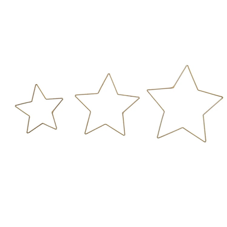 Déco murale étoile fil laiton torsadé