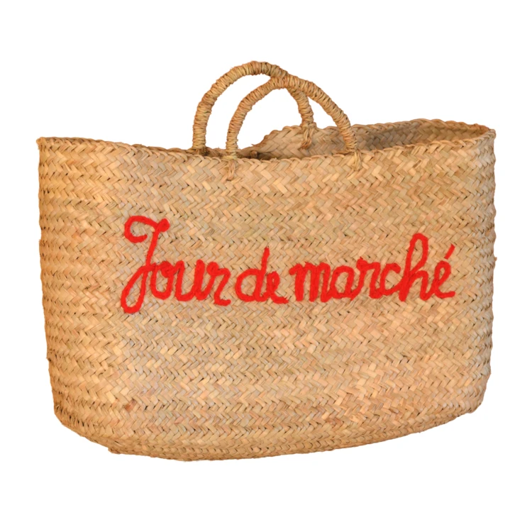 Panier rectangulaire en fibres tressées JOUR DE MARCHÉ