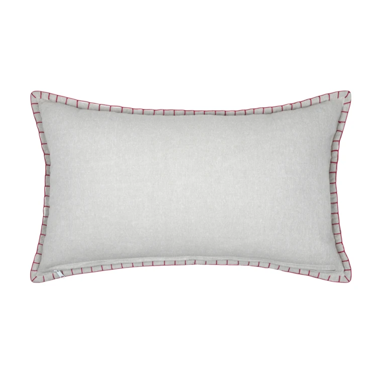 Coussin rectangulaire en coton à motif ski