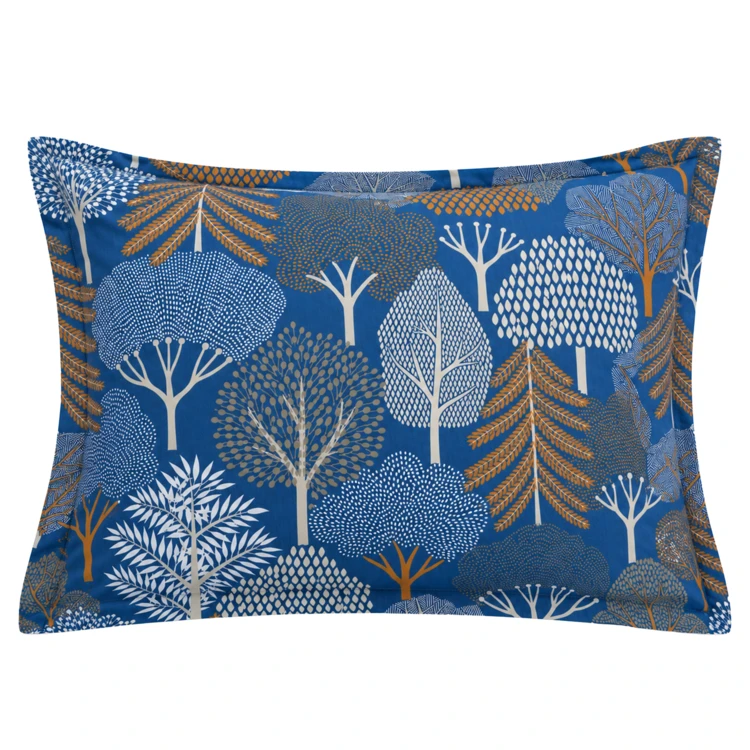 Taie d'oreiller à motif forêt 100% percale de coton 80 fils/cm²