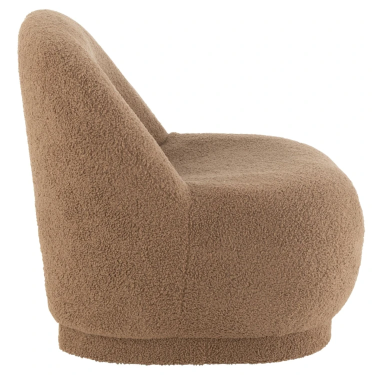 Fauteuil moelleux velours effet bouclette