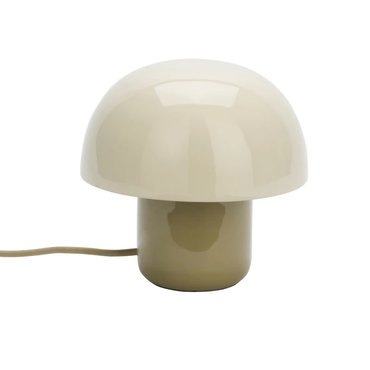 Lampe à poser en fer émaillé avec abat-jour dôme