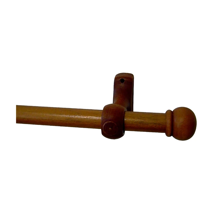 Kit tringle à rideaux en bois embouts anglais D20 mm