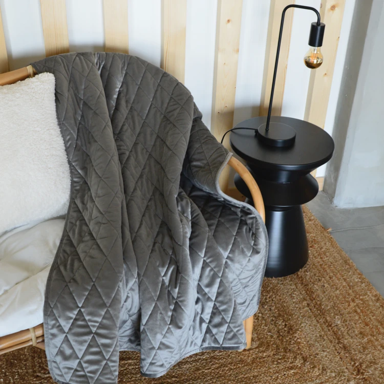 Plaid Canapé en velours matelassé