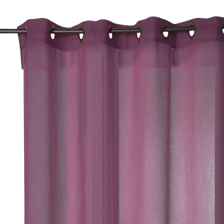 Voilage en Etamine Légère Unie à Oeillets Carrés