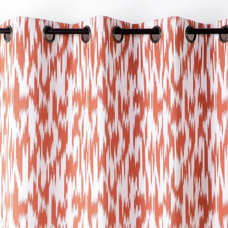 Rideau jacquard motif ikat en fils upcyclés