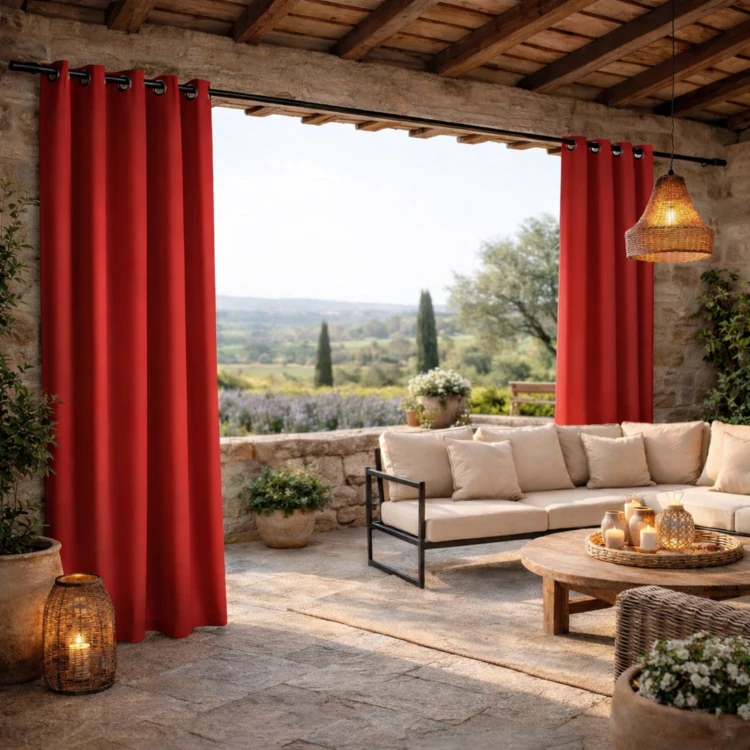 Rideau extérieur coloré résistant aux UV