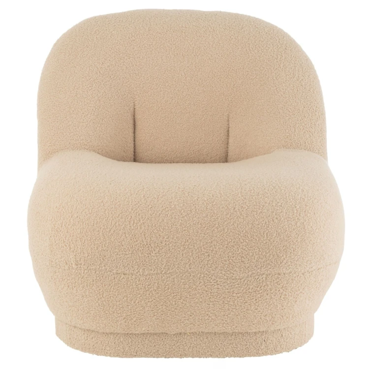 Fauteuil moelleux velours effet bouclette