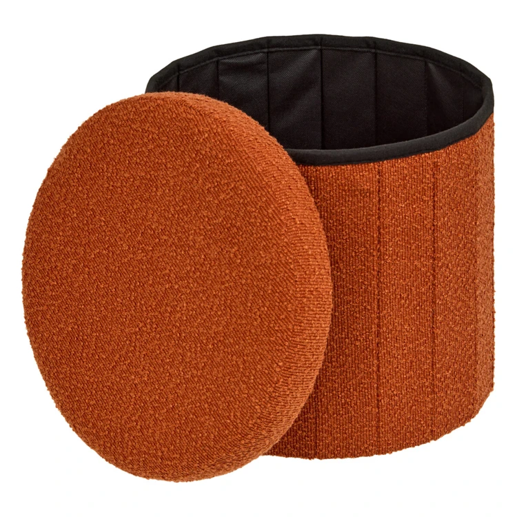 Pouf coffre pliant avec rangement intégré