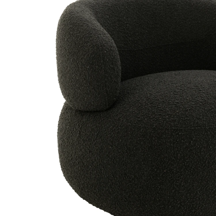 Fauteuil pivotant rond en bouclette