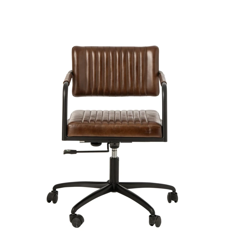 CHAISE DE BUREAU CUIR MARRON