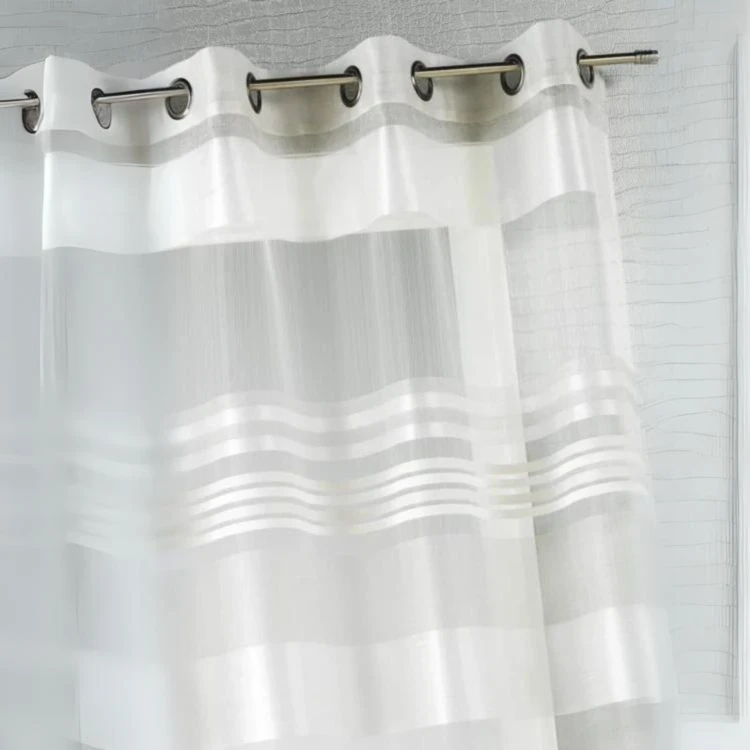 Voilage Organza rayures horizontales tissées