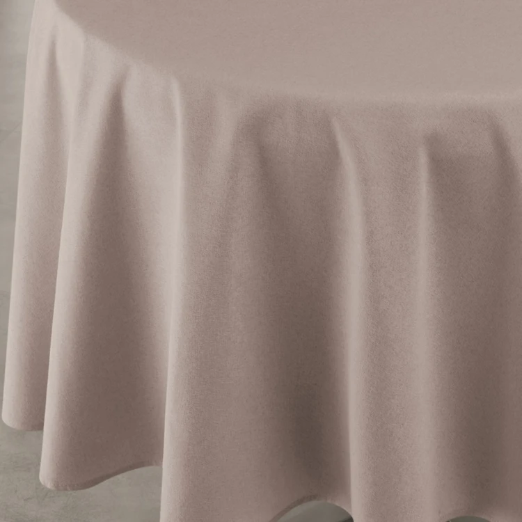 Nappe déperlante anti-taches effet lin pour table ronde