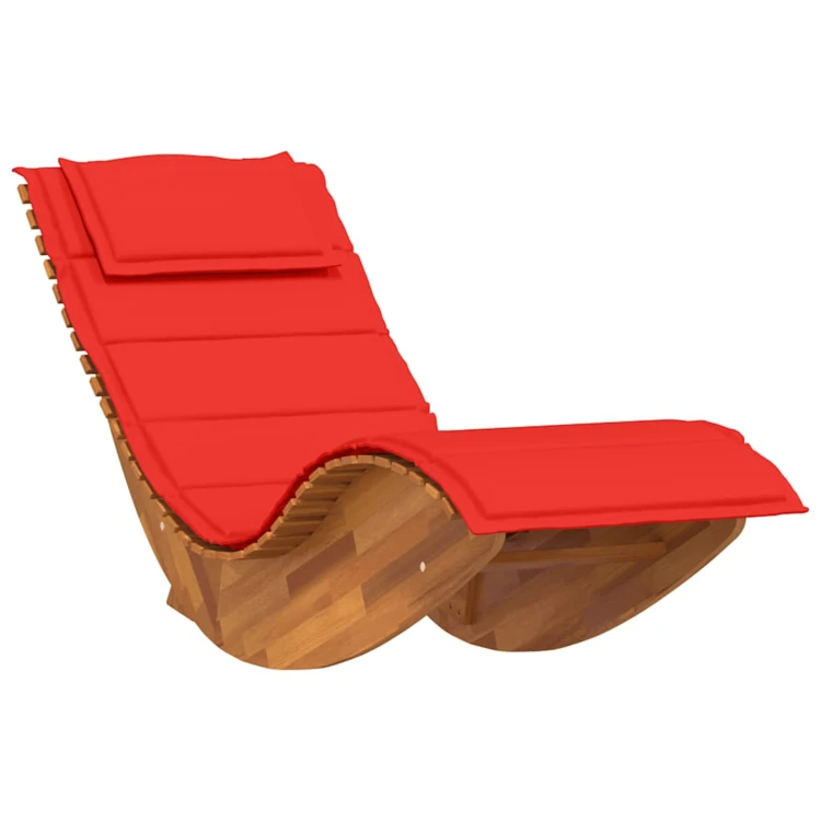 Chaise longue à bascule ergonomique avec coussin et appuie-tête
