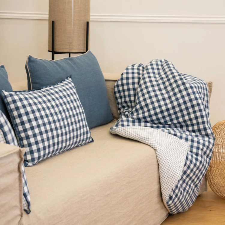 Édredon motif vichy en coton