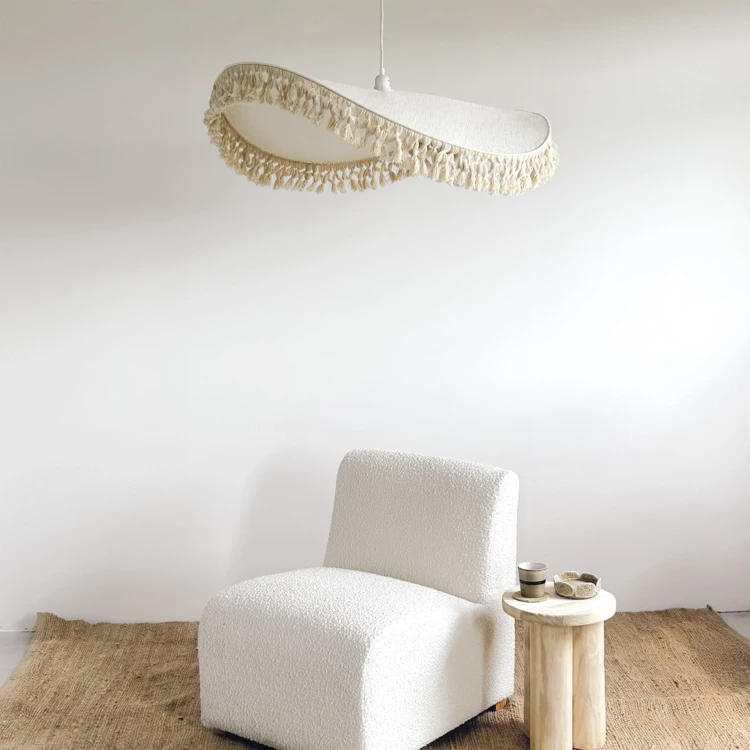Abat-jour en coton naturel pour suspension