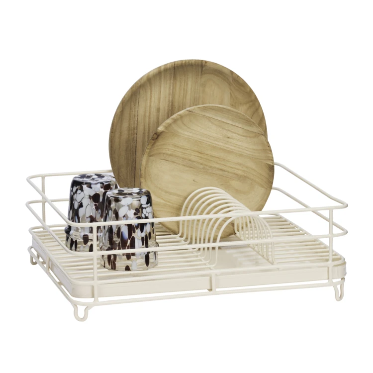 Égouttoir à vaisselle en fer avec range-assiettes