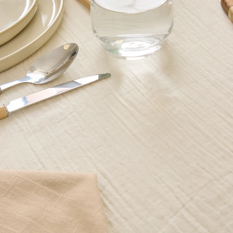 Nappe rectangulaire en coton gaufré