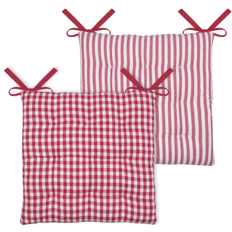 Galette de chaise double face à 9 points en polycoton