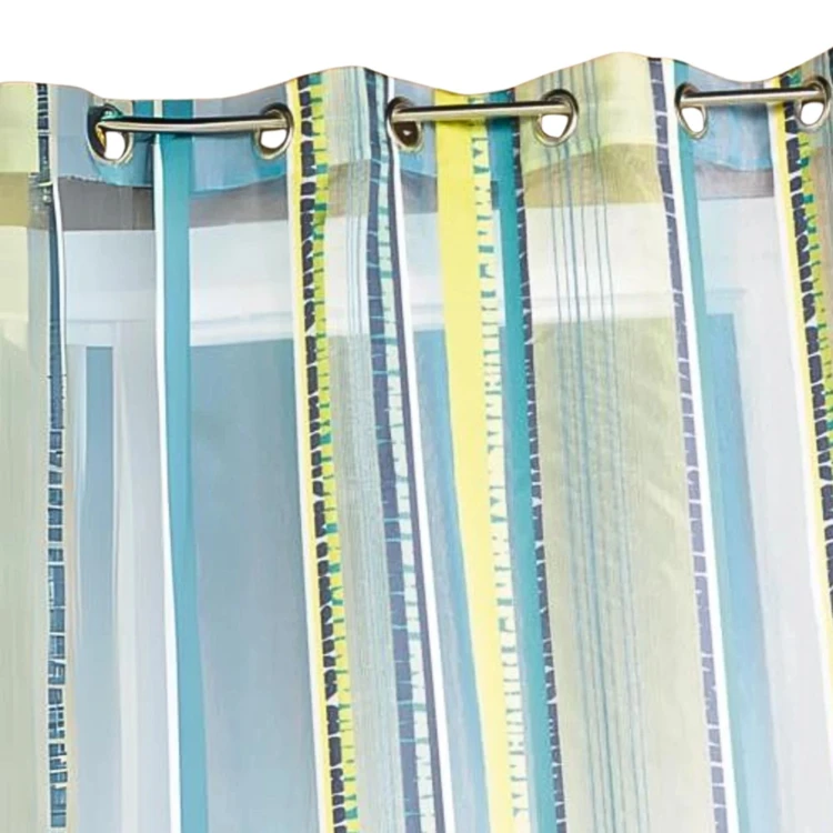 Voilage en organza jacquard à rayures verticales colorées