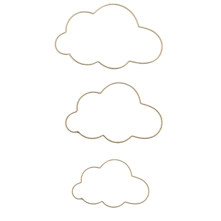 Déco murale nuage fil laiton torsadé