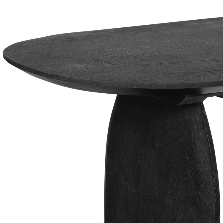 Consola de madera de mango con acabado texturizado