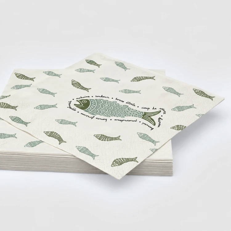 Papierservietten mit Fischmotiv - 20er-Pack