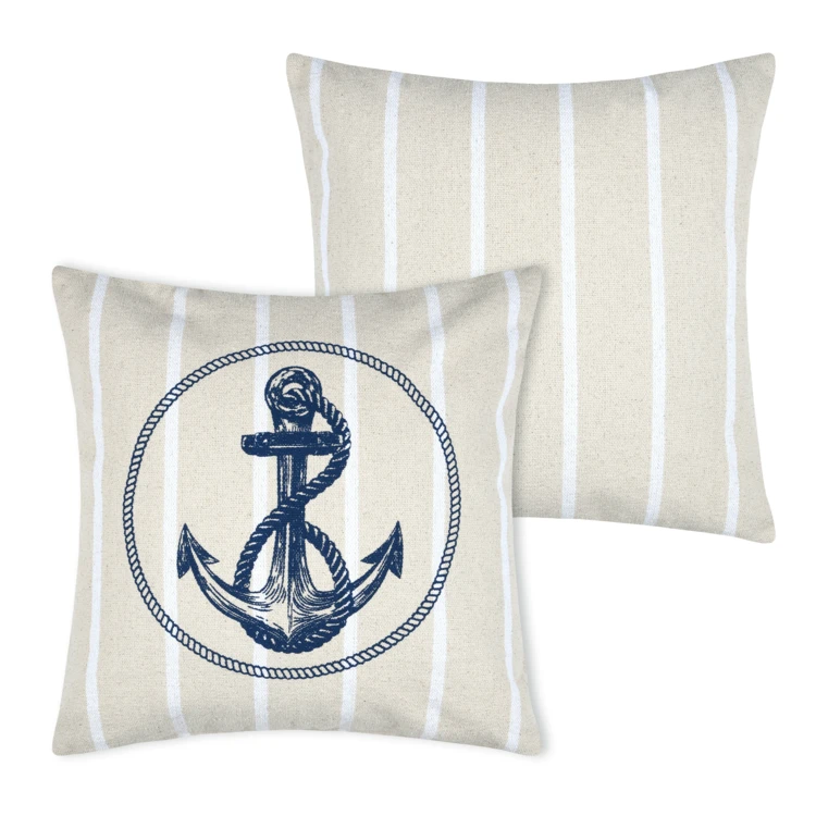Baumwollkissen mit Ankermotiv