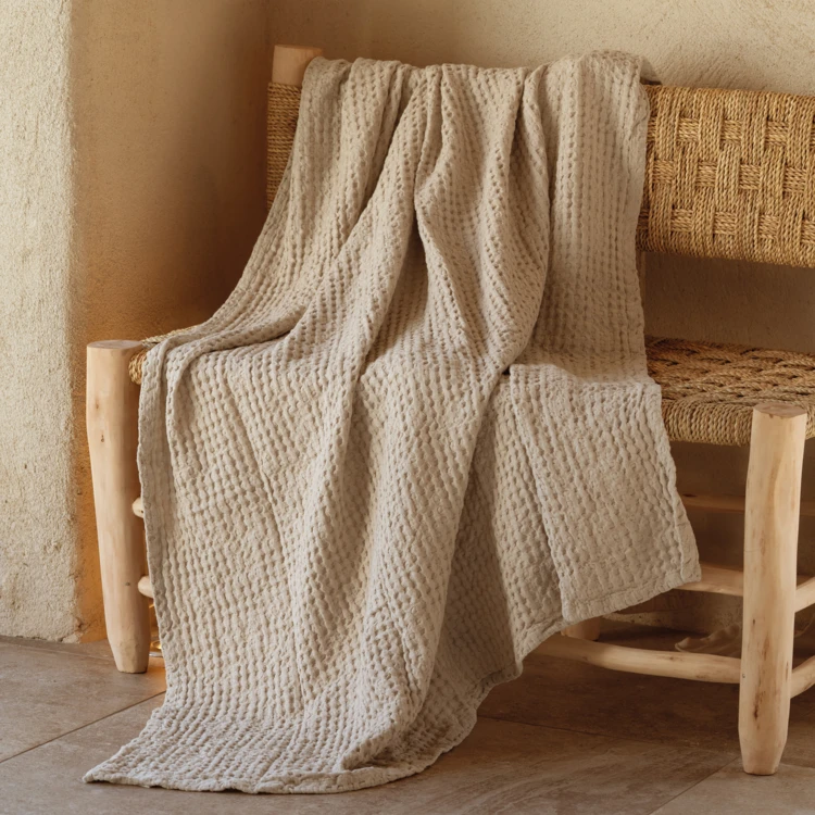 Plaid en coton gaufré