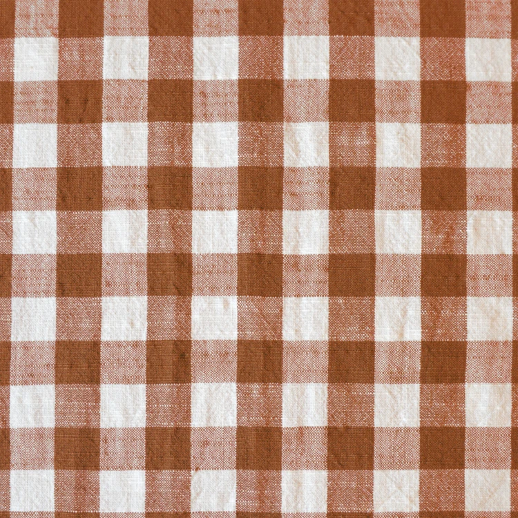 Housse de coussin rayures et vichy en coton flammé