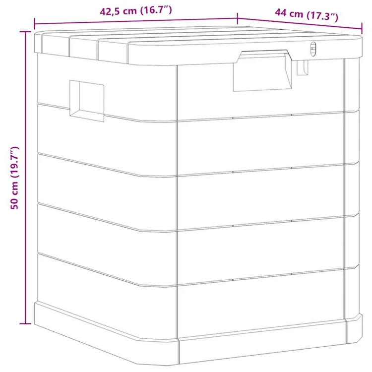 Coffre de rangement extérieur 90 L avec couvercle
